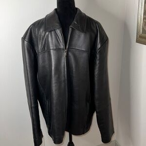 Boston Harbour Outdoor Wear buttery‎ soft black leather men’s jacket Sz XL